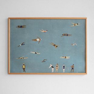 海报装 day游泳者SWIMMERS原版 饰画Elisabeth little 进口瑞典fine