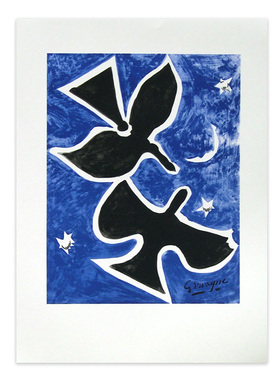 进口法国Maeght玛格画廊乔治布拉克Georges Braque鸟原版装饰画