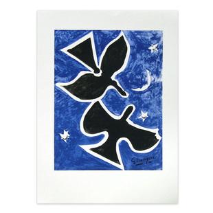 进口法国Maeght玛格画廊乔治布拉克Georges Braque鸟原版装饰画