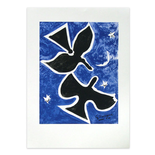 进口法国Maeght玛格画廊乔治布拉克Georges Braque鸟原版装饰画
