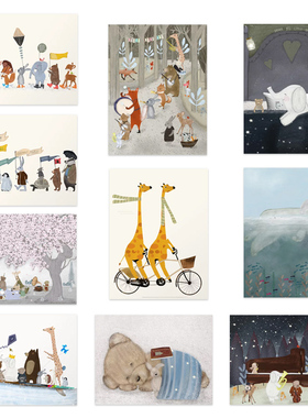 liveart 进口美国bri.buckley 动物游行冒险旅行小众原版装饰画