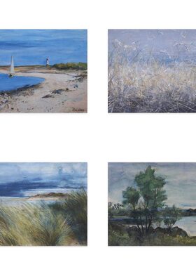 进口英国Rosenstiels 蓝色仲夏海岸风景原版装饰画Ann Oram