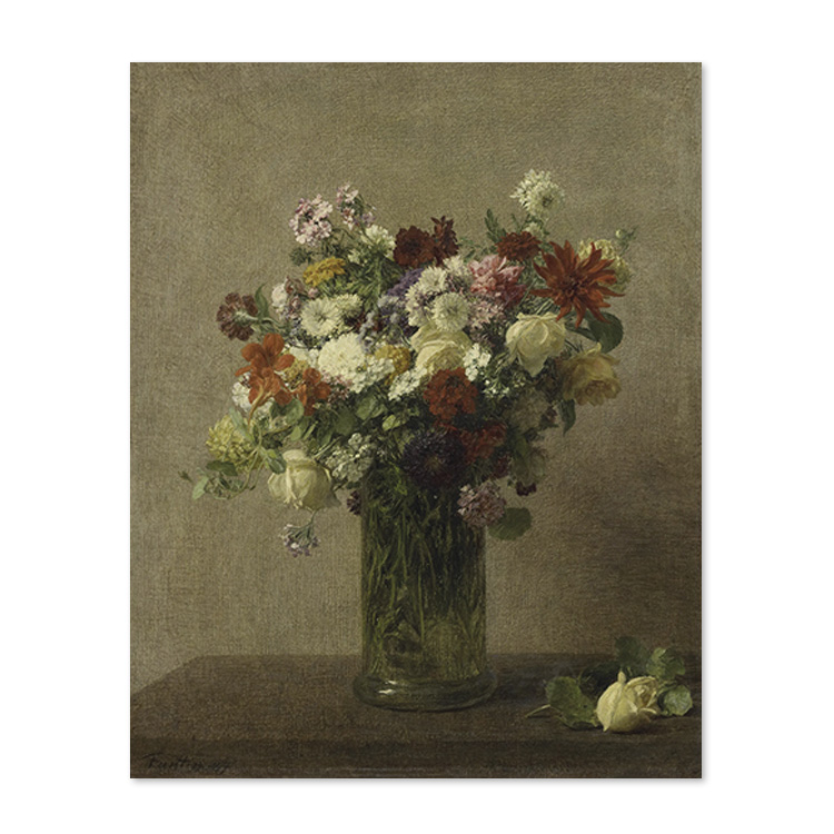 进口英国Rosenstiels法式花瓶花卉原版装饰画Henri Fantin-Latour