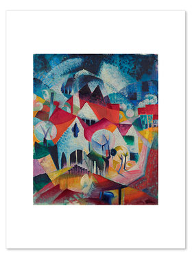 liveart 春季村庄抽象色彩经典名画原版装饰画Johannes Itten