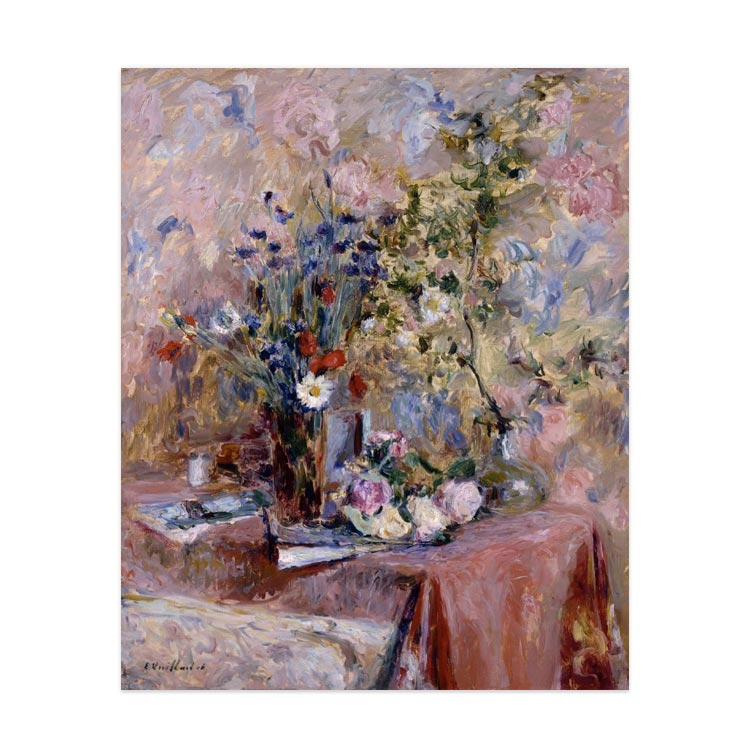 法国画家Edouard Vuillard爱德华维亚尔脏粉色花卉原版装饰画