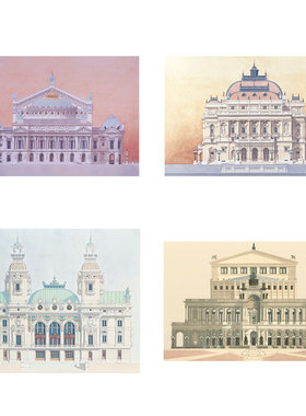 进口英国Rosenstiels歌剧院地标建筑原版装饰画Andras Kaldor