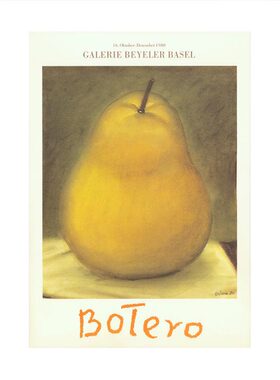 进口瑞士Fondation Beyeler*FERNANDO BOTERO黄色大梨原版装饰画