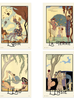 进口荷兰PSTR Studio*George Barbier法式时尚复古插图原版装饰画