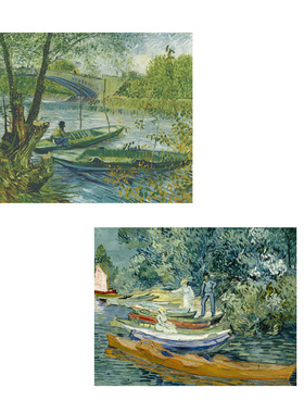 liveart 梵高Vincent 绿色水景系列 公园情侣 原版装饰画海报画芯
