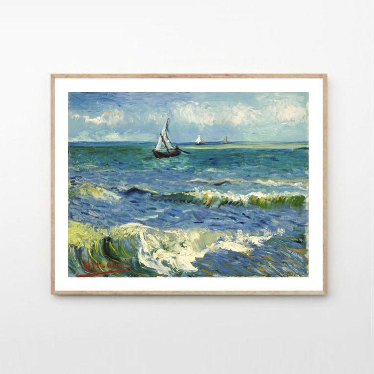 liveart 梵高vincent 壮丽海景 海浪帆船经典名画油画原版装饰画