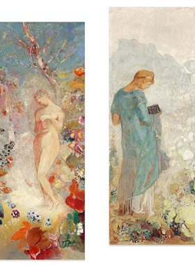 liveart法国艺术家Odilon Redon法式轻奢古典原版装饰画Pandora