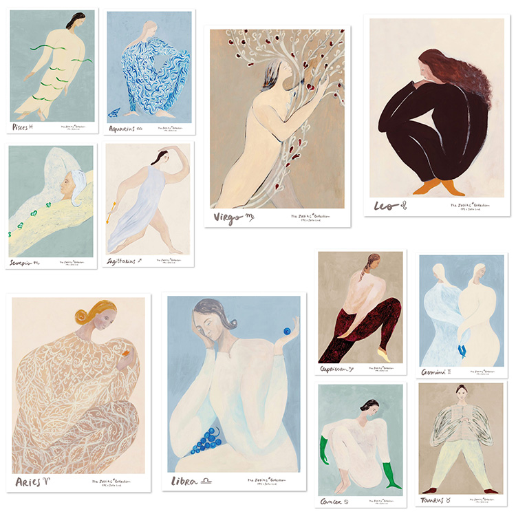 SOFIA LIND进口丹麦the poster club十星座The Zodiac原版装饰画