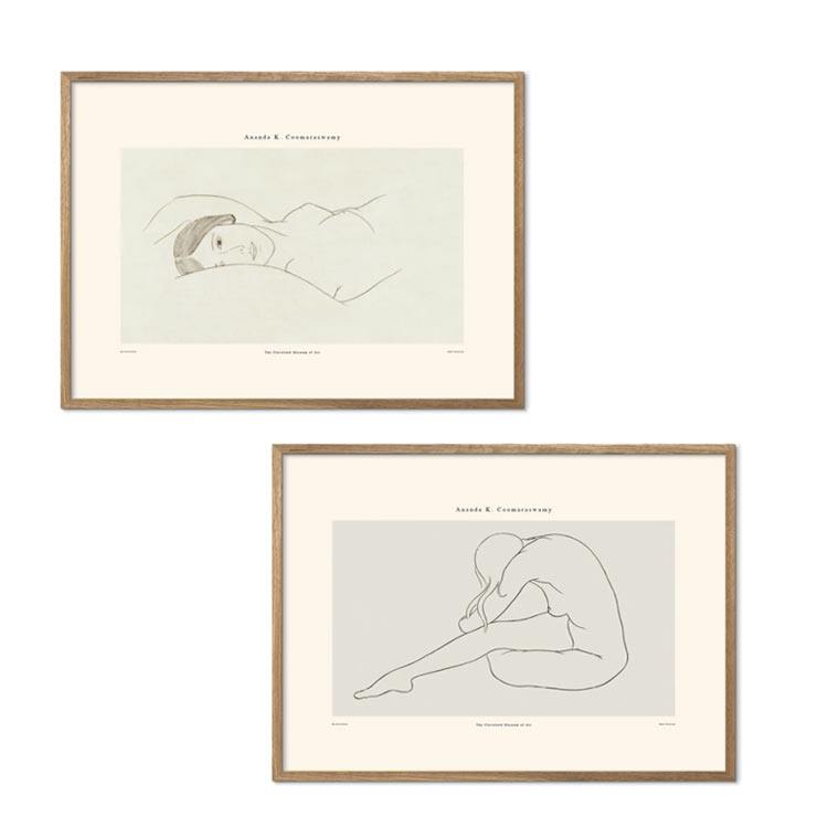 liveart进口丹麦p&f黑白线条人体艺术绘画原版装饰画arch atelier