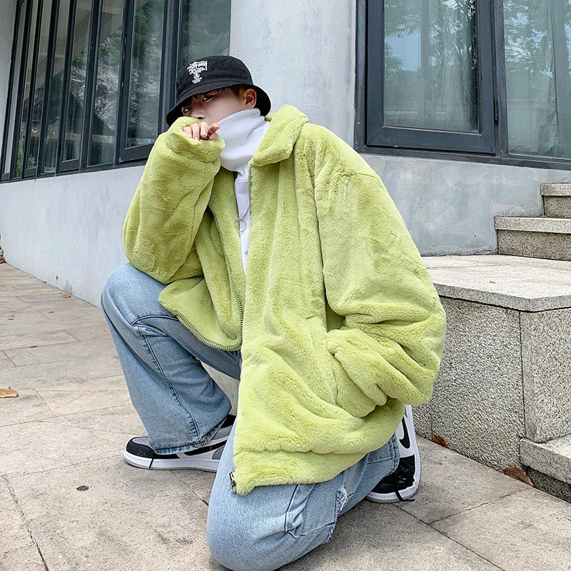 2026新款潮男士情侣棉衣宽松毛绒外套加厚毛毛衣现货mj382-p95，男装针织衫/毛衣，电商B288