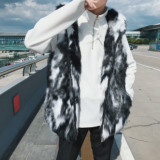 男女秋冬个性帅气仿皮草外套男拉链马甲无袖背心mj087-p90，男装背心/马甲，电商B288