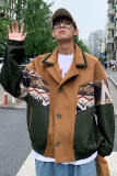 秋冬新款毛呢外套男士潮复古休闲文艺拼接夹克风衣mj398-p145，男装夹克，电商B288