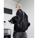 23秋季亮面垫肩男士夹克金属丝光酷帅风衣短款外套JK04-P138现货，男装夹克，电商B288