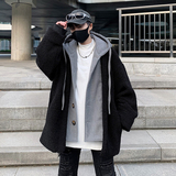 21冬季新款撞色毛呢假两件拼接羊羔毛棉衣男短款外套fy07p150，男装棉衣，电商B288