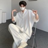 原创中式交领套头T恤改良汉服短袖冰丝仙气丝滑大码半袖DX15-p35，男装T恤，电商B288