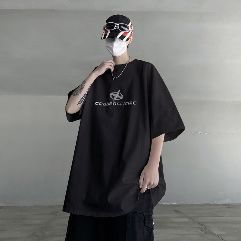 23新金属质感印花高街暗黑短袖设计感T恤DX39-P38,男装T恤,电商B288