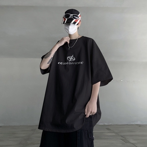 23新金属质感印花高街暗黑短袖设计感T恤DX39-P38图片