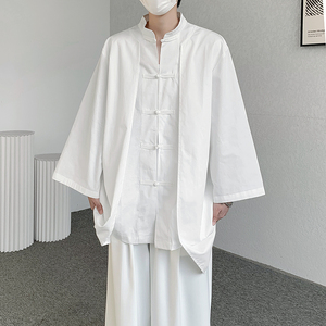 23夏季新中式盘扣衬衫仙气风防晒上衣DX42-P80图片