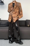 23秋冬新中式风绑带西服草木晕染外套XZ09-P118现货，男装西服，电商B288