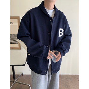 22秋冬新款男士上衣棒球服宽松毛呢潮流加厚夹克外套MJ678---P128图片