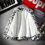 22潮牌大码斑马纹环保皮草加厚加棉保暖大码棉衣mj238-p150，男装棉衣，电商B288