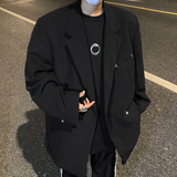 现货25秋冬金属扣垫肩老钱风极简垫肩西服XZ13-P128，男装西服，电商B288