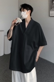 原创中式交领套头T恤改良汉服短袖冰丝仙气丝滑大码半袖DX15-p35，男装T恤，电商B288
