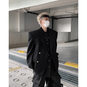 24春季设计感打褶铆钉西服垫肩外套xz29-p145图片
