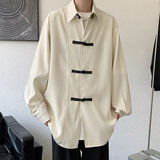 现货！25改良新中式盘口翻领长袖男女衬衣个性暗黑休闲外套p75，男装衬衫，电商B288