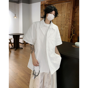 现货！25小碎花新中式仙气男士短袖衬衫CS56-P68图片