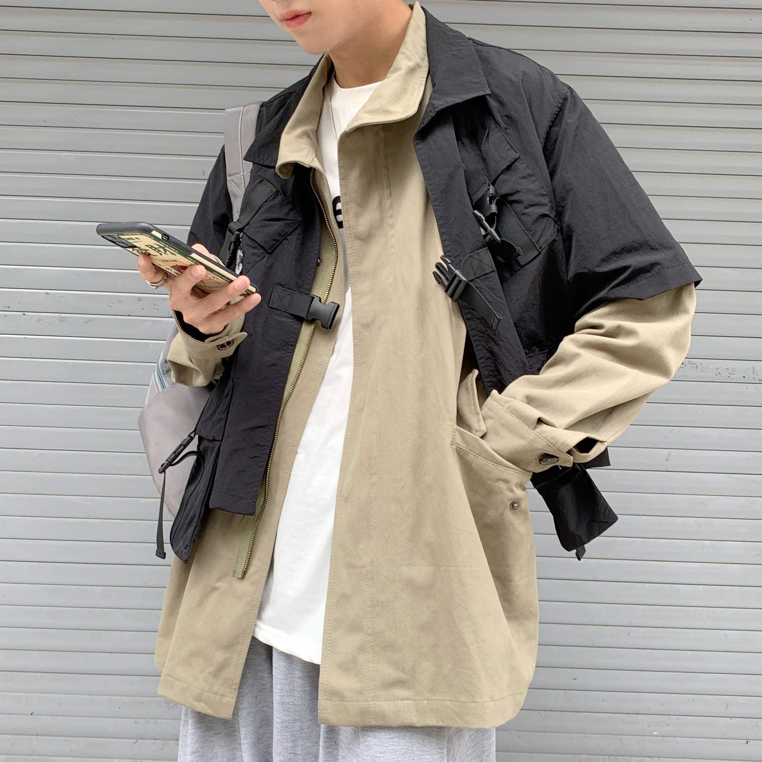 22秋冬网红两件套工装夹克宽松立领潮流外套日系上衣mj353-p138,男装夹克,电商B288