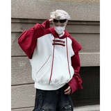 23秋撞色垫肩卫衣ins风短款套头连帽上衣男mj908-p88现货，男装卫衣，电商B288