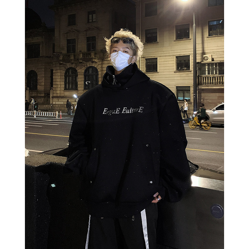 现货 25秋冬男士星空闪粉印花铆钉垫肩卫衣MJ989-P98图片