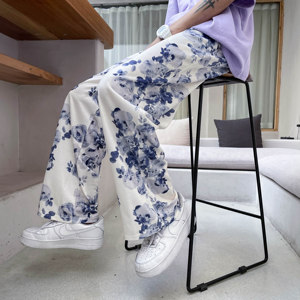 现货！25山茶花港风直筒宽松高腰顺滑轻薄透气休闲裤子ck69-p45，男装休闲裤，电商B288