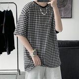 21夏季新款男士T恤宽松黑白千鸟格夏装短袖b288-tx03-p30，男装T恤，电商B288