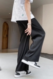瓦格裤！显瘦高腰宽松垂感丝滑冰凉透气直筒拖地阔腿裤ck71-p45，男装休闲裤，电商B288