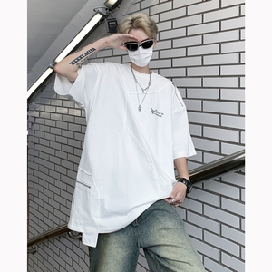 23新解构风金属拉链圆领男士短袖高街T恤MJ708-P68现货图片