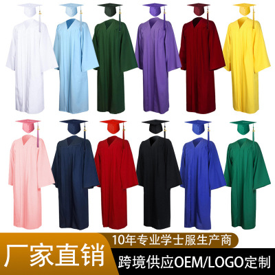 2026跨境欧美毕业学士服套装高中大学成人礼服学位硕士博士服批发