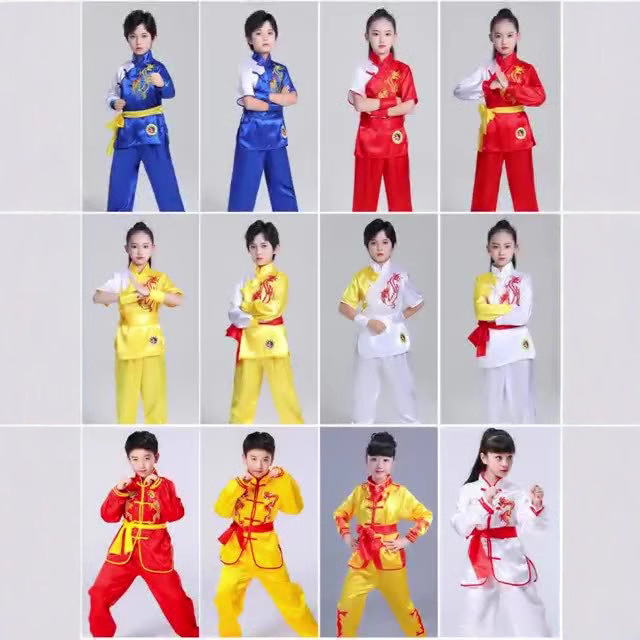 儿童武术表演服男女童幼儿演出衣服中小学生中国风太极武术练功服