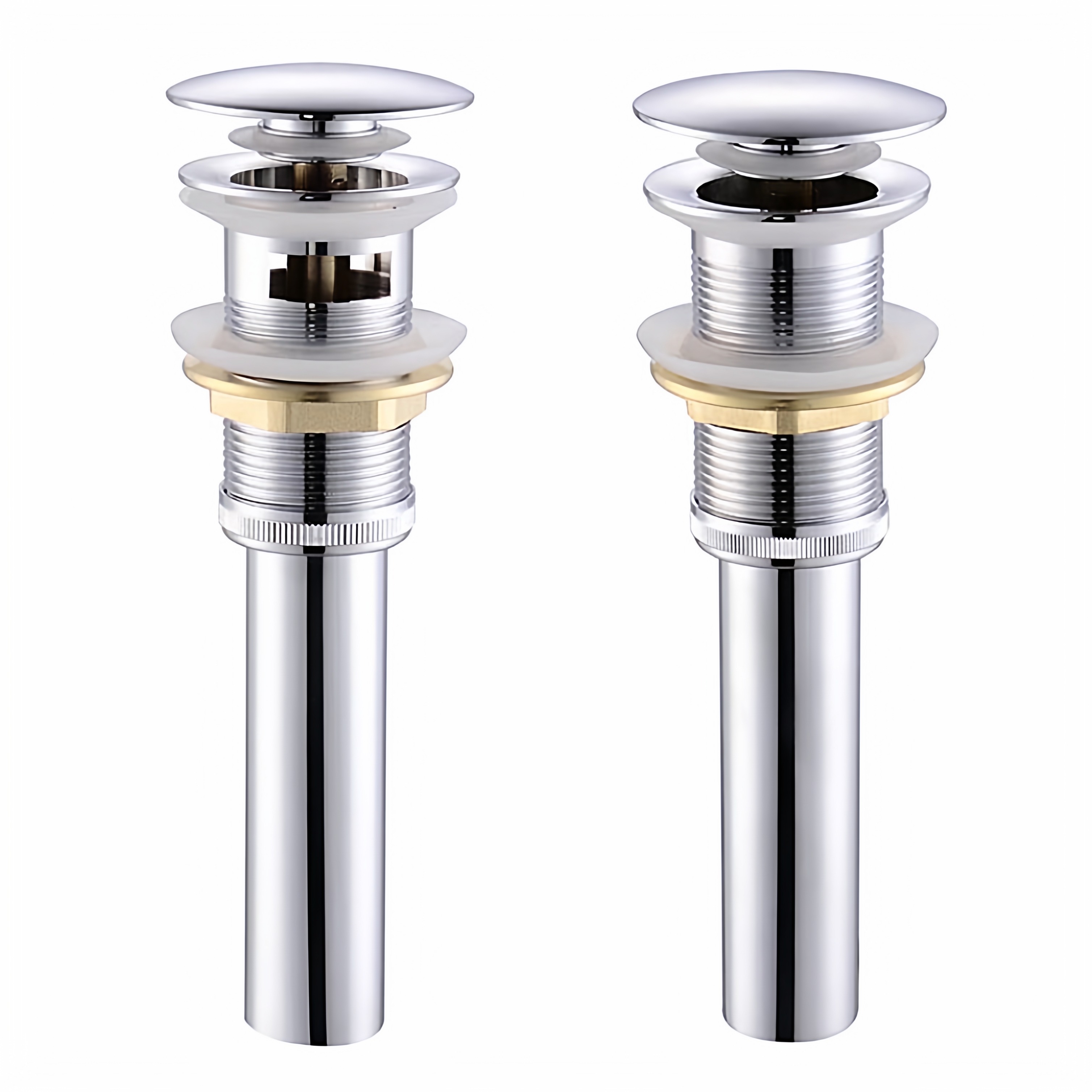 全铜弹跳式洗手盆下水器面盆脸盆大圆盖有无溢水孔玻璃台上盆排水