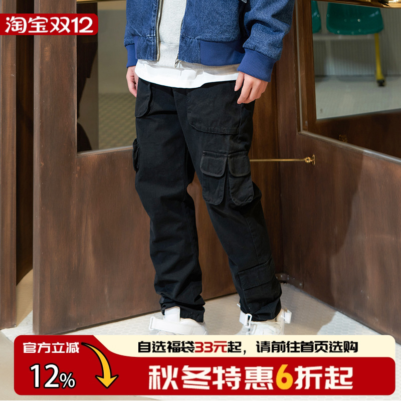 潮多口袋机能长裤男女同款