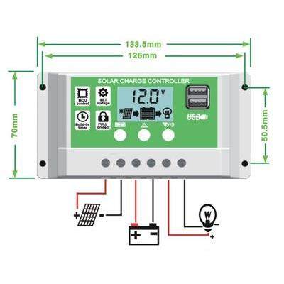 太阳能控制器 全自动 通用型30A12v--24v路灯光伏发电控制器 家用