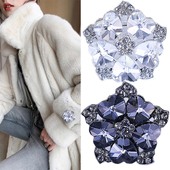 饰扣子袖 高档玻璃水晶钻扣皮草貂皮袖 扣毛呢外套大衣装 子扣子纽扣