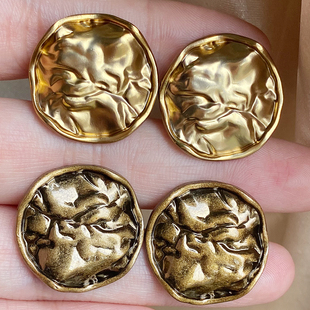 高端金属纽扣褶皱古金扣时装香风外套女装风衣大衣毛衣西装毛呢扣