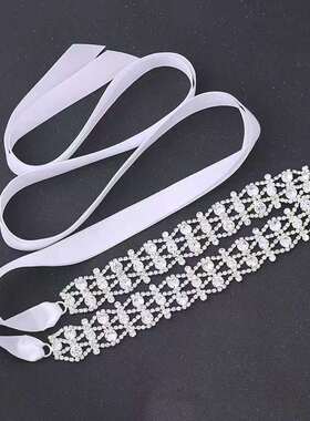 水钻腰带女高档欧美搭配婚纱礼服优雅新娘腰封水晶镶嵌配裙子腰链