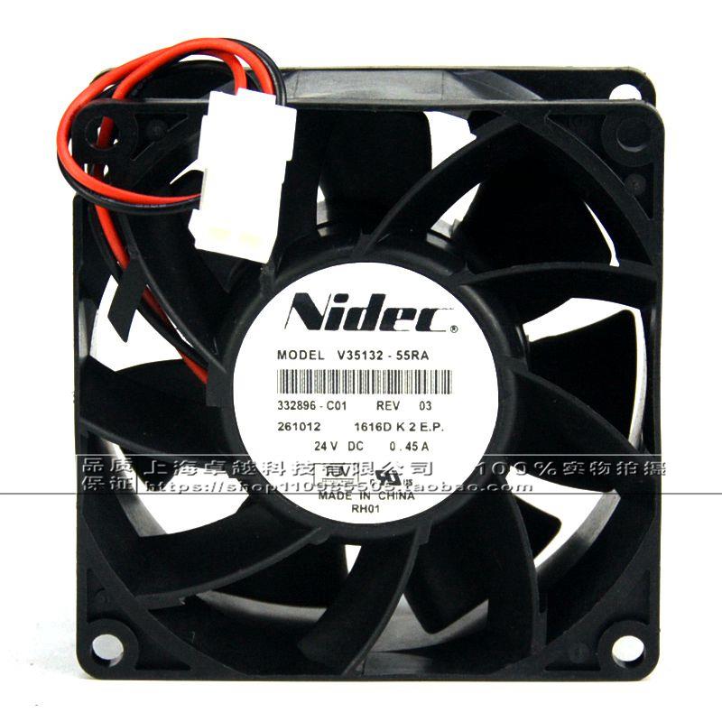 新款NIDEC V35132-55RA 24V 0.45A 80*80*38大风量变频器风扇现货